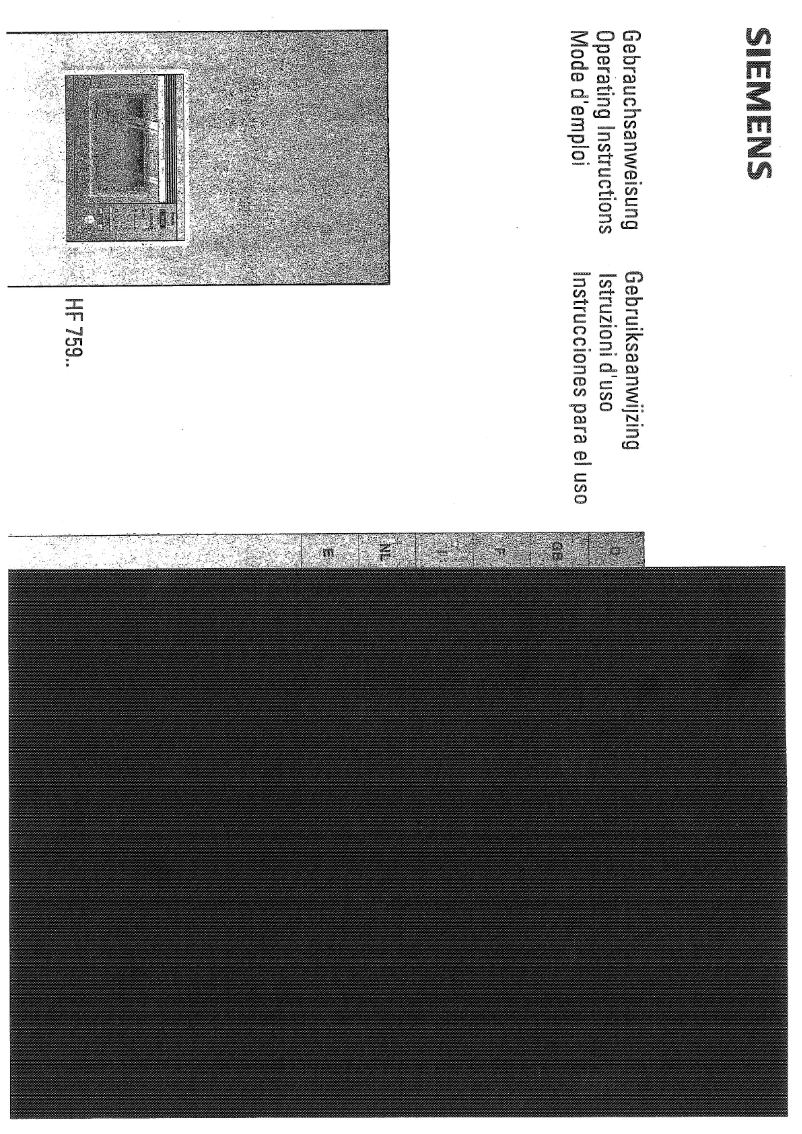 Page n°1 - Manuel utilisateur Siemens HF759