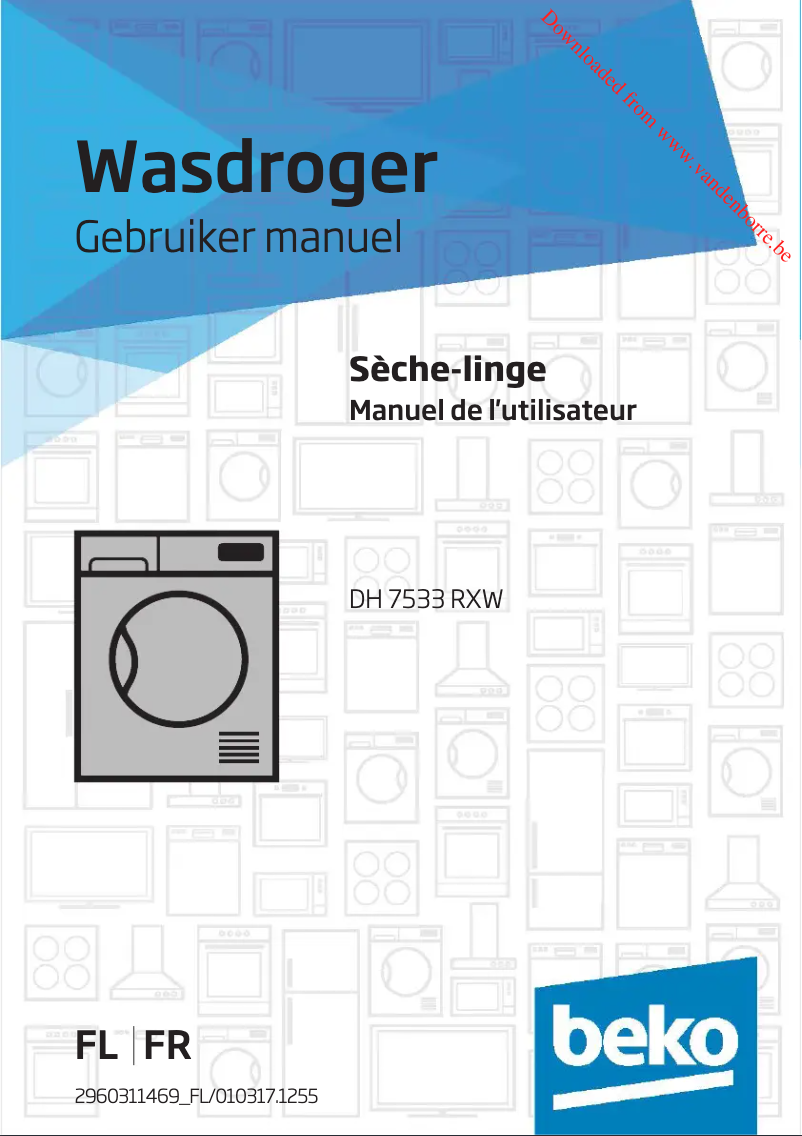 Page 1 de la notice Manuel utilisateur Beko DH 7533 RXW