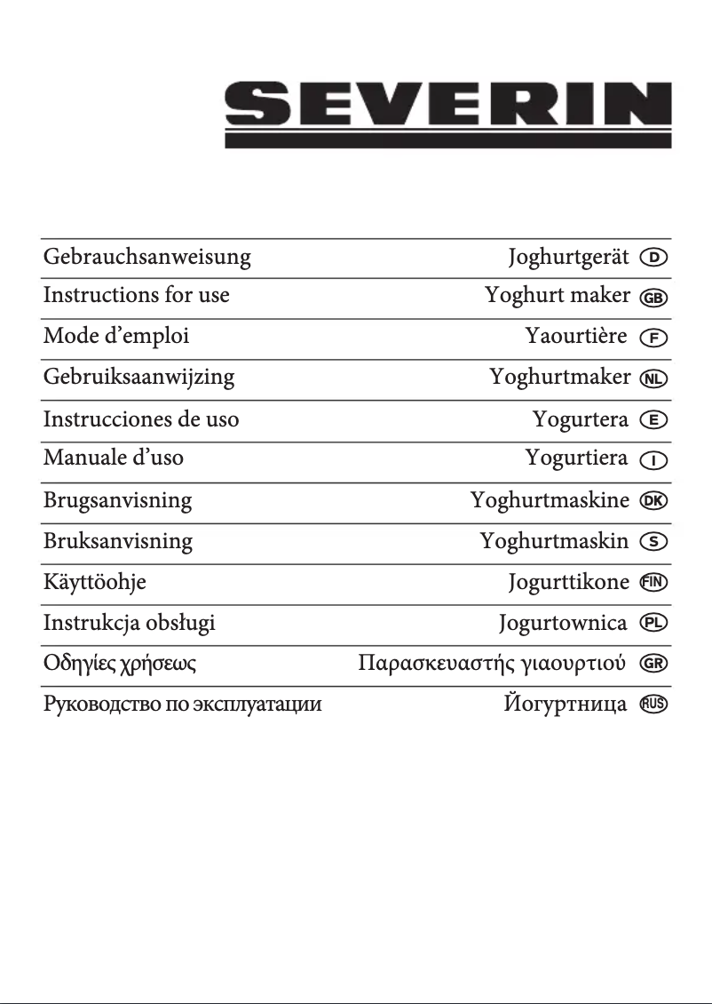 Page 1 de la notice Manuel utilisateur Severin JG 3522