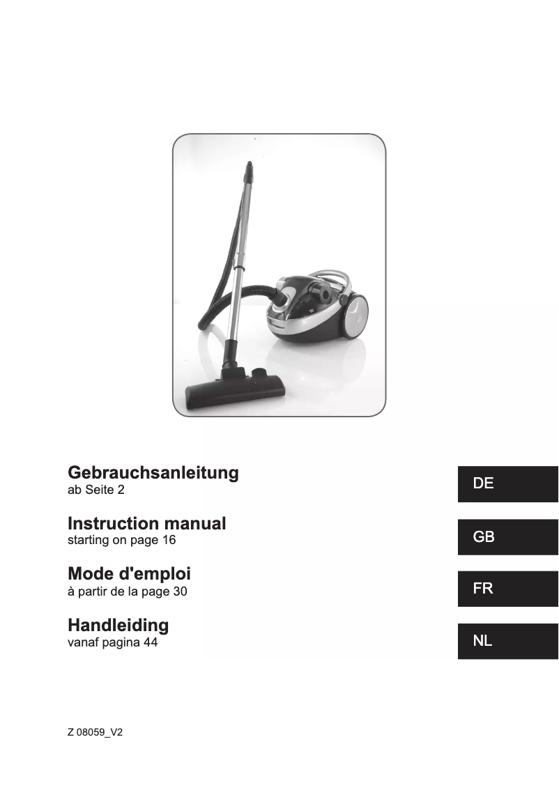 Página 1 del manual Manual de usuario Cleanmaxx Z 08059
