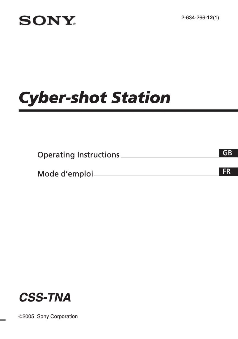 Page 1 de la notice Manuel utilisateur Sony CSS-TNA