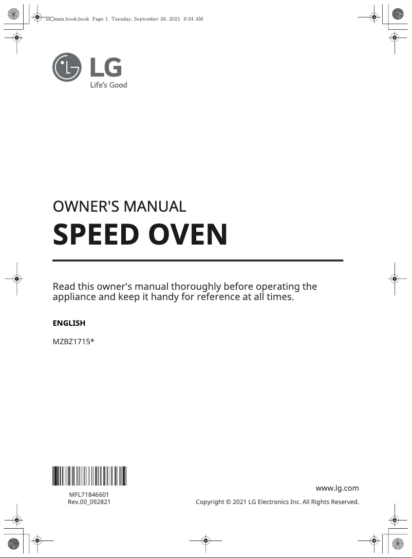 Page n°1 - Manuel utilisateur LG MZBZ1715D