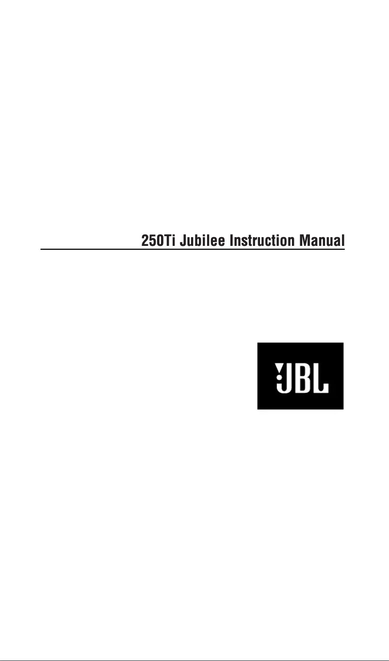 Page n°1 - Manuel utilisateur JBL 250Ti