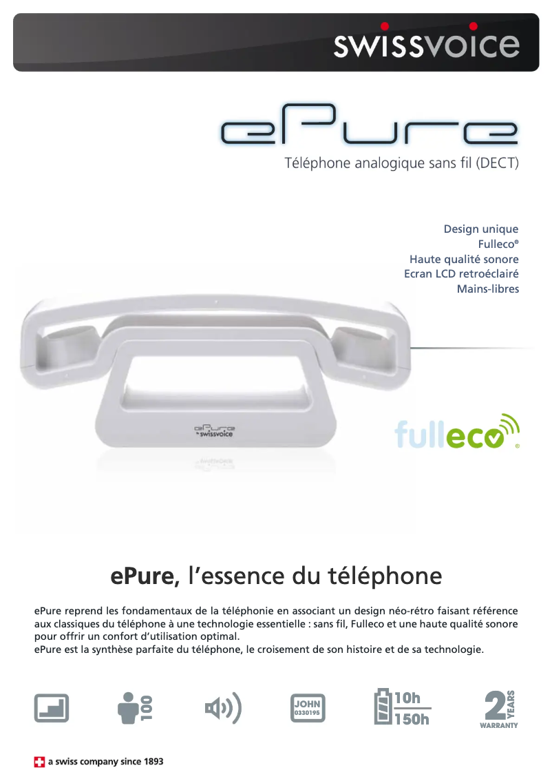 Image de la première page du manuel de l'appareil ePure