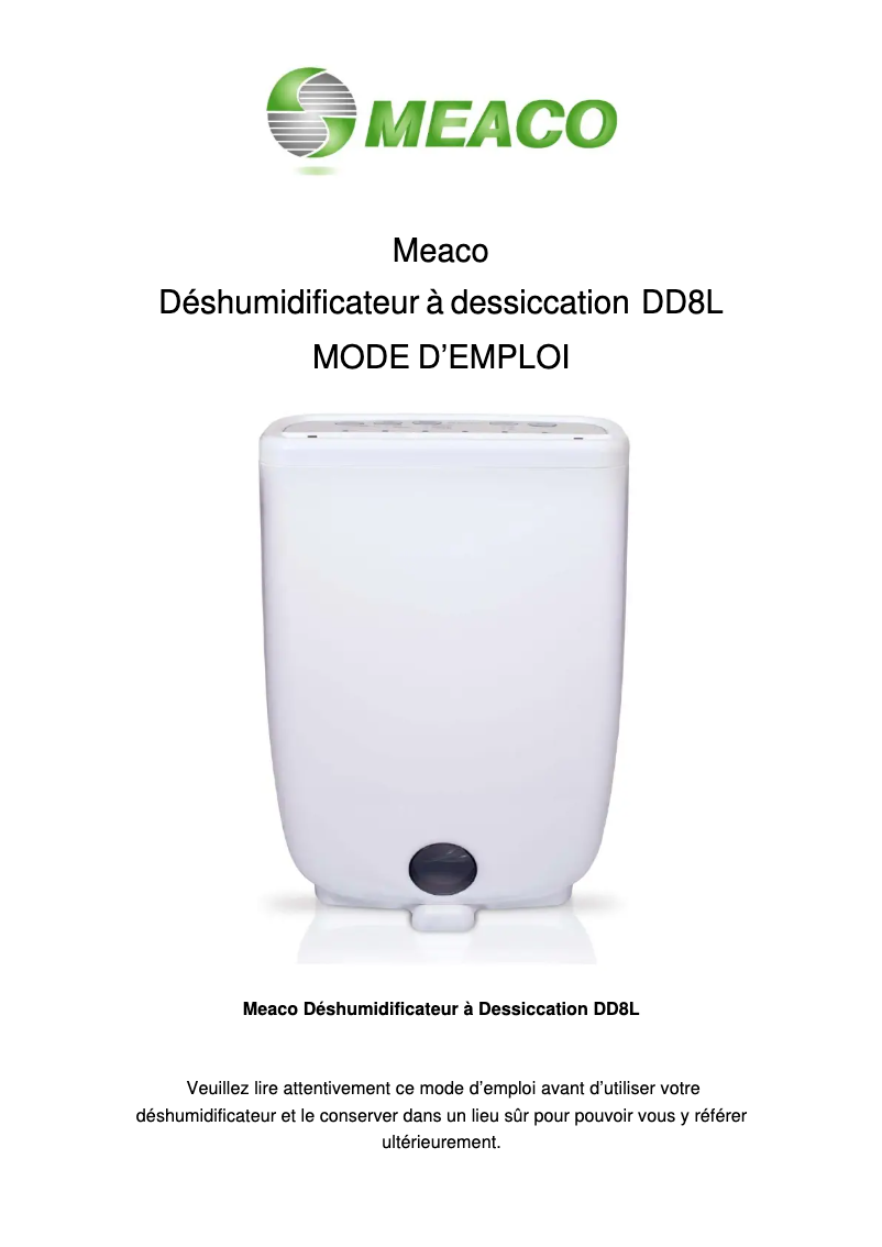 Image de la première page du manuel de l'appareil DD8L Junior