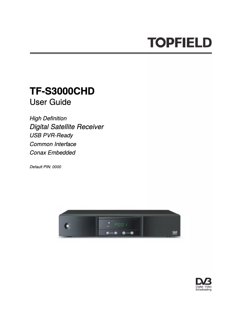 Página 1 del manual Manual de usuario Topfield TF-S3000CHD