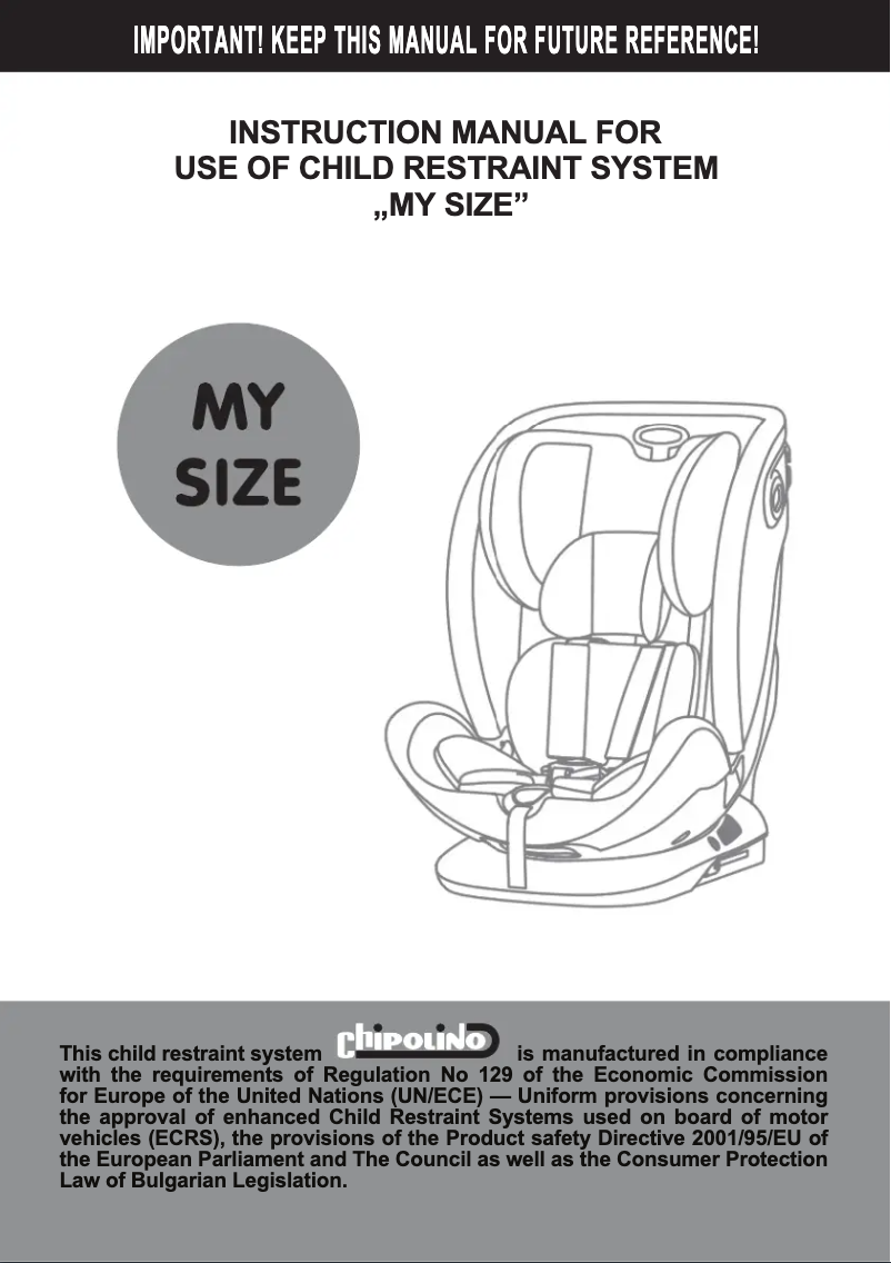Image de la première page du manuel de l'appareil My Size