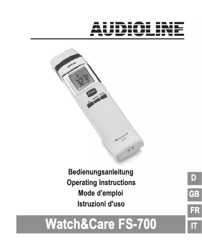 Image de la première page du manuel de l'appareil Watch & Care FS-700
