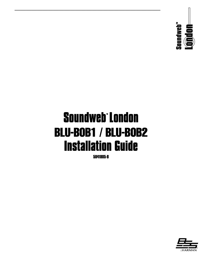 Page n°1 - Manuel utilisateur BSS Audio Soundweb London BLU-BOB2