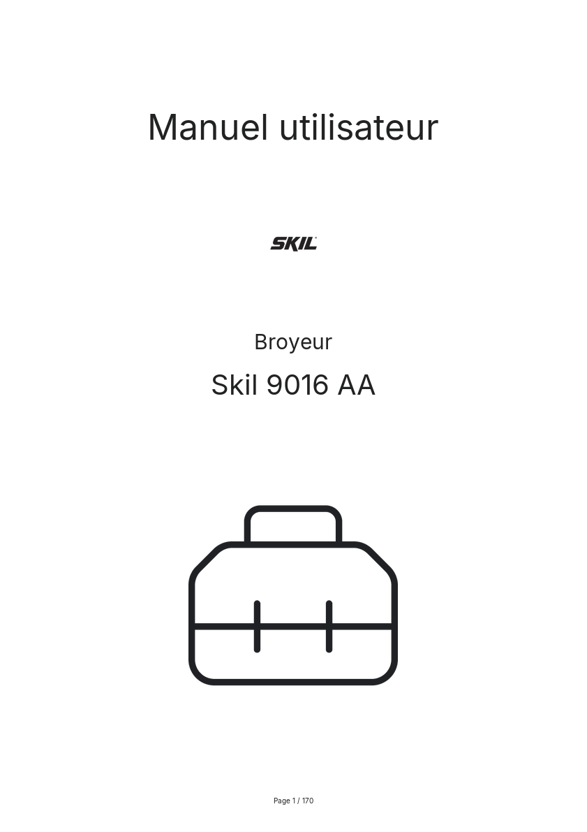 Page n°1 - Manuel utilisateur Skil 9016 AA