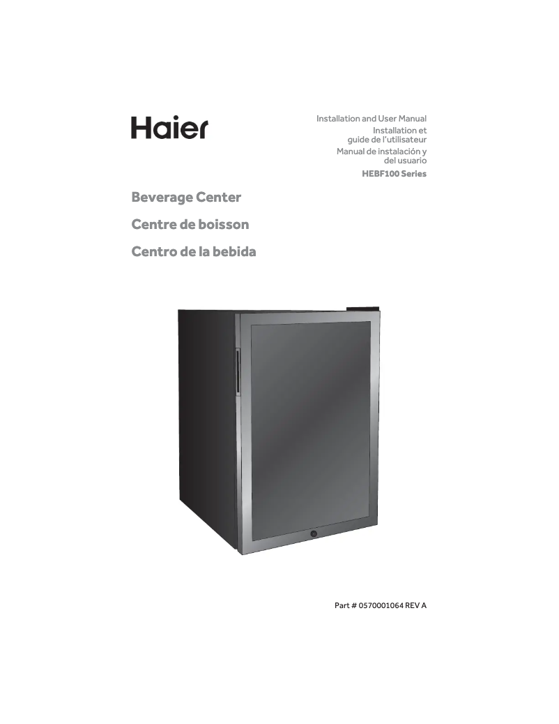 Image de la première page du manuel de l'appareil HEBF100BXS