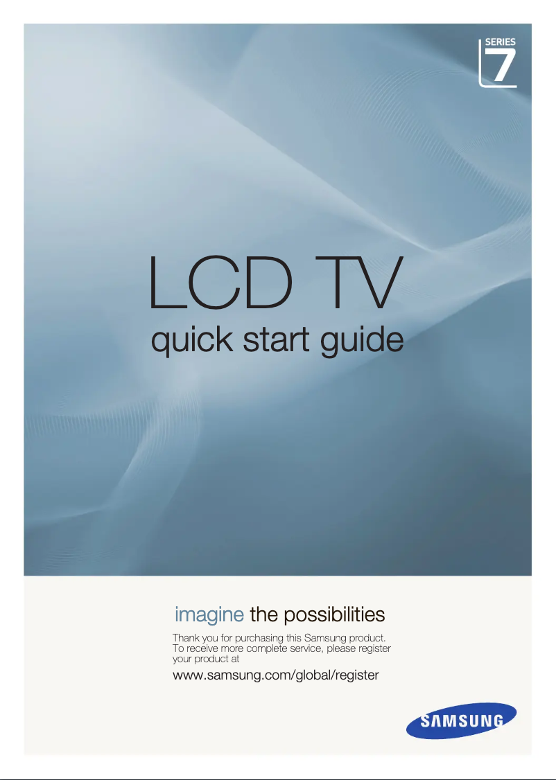 Page n°1 - Guide d'installation Samsung LA46A750R1R