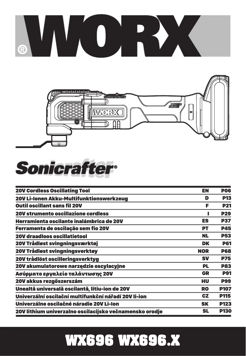 Page n°1 - Manuel utilisateur Worx WX696.9