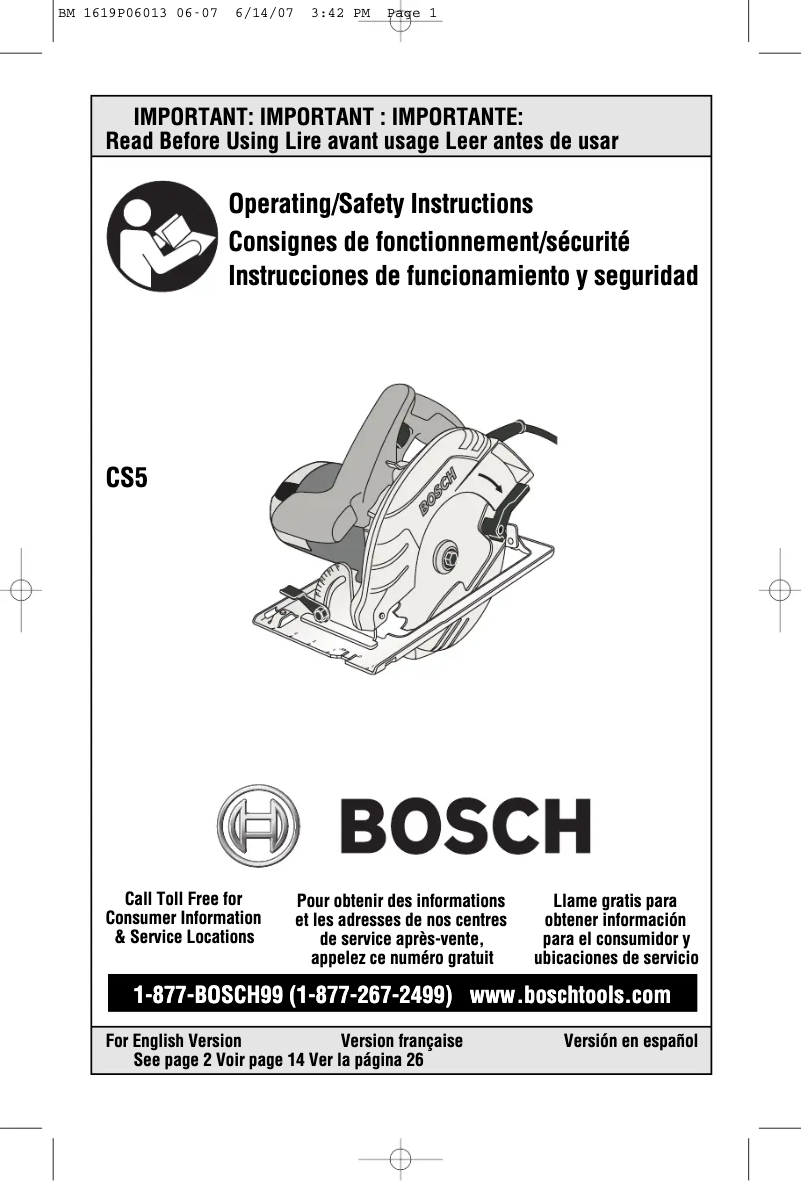 Page 1 de la notice Manuel utilisateur Bosch CS5