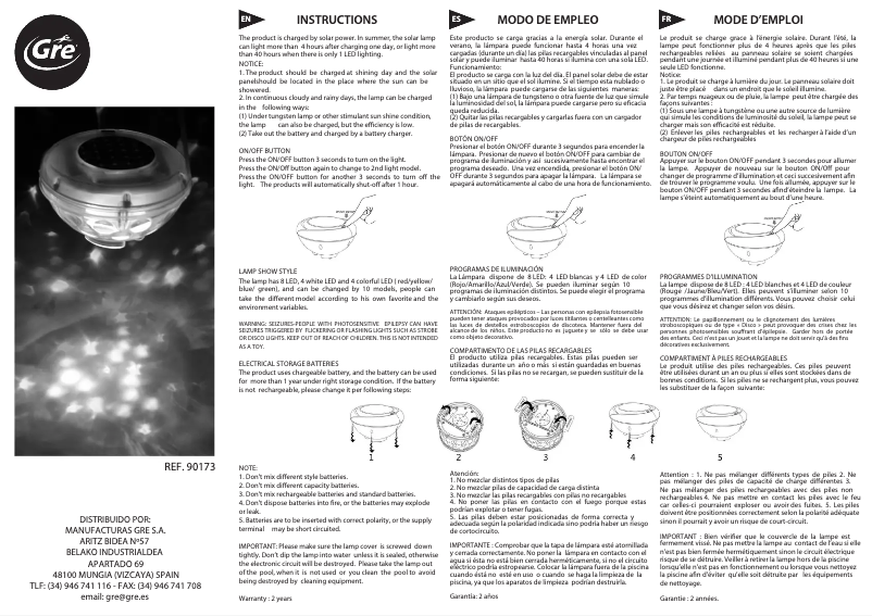 Página 1 del manual Manual de usuario Gre 90173