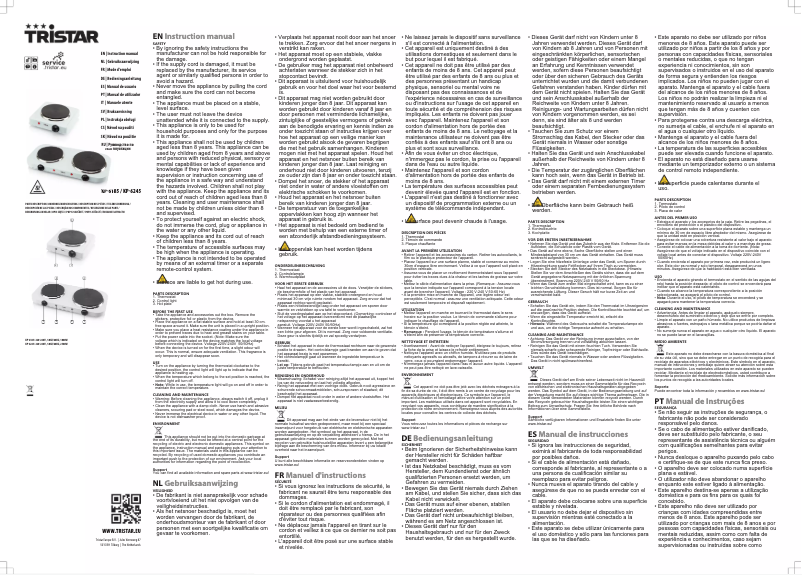 Page n°1 - Manuel utilisateur TriStar KP-6185