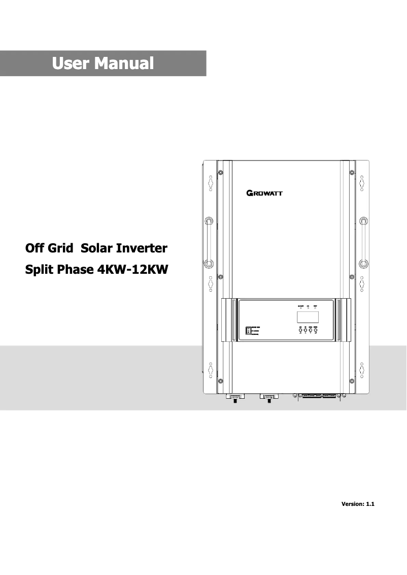 Image de la première page du manuel de l'appareil SPF 6000-18000T -MPV