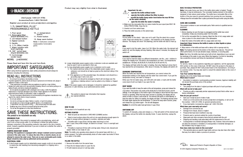 Image de la première page du manuel de l'appareil KE5000