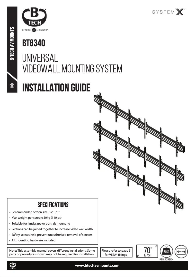 Page n°1 - Manuel utilisateur B-Tech BT8340