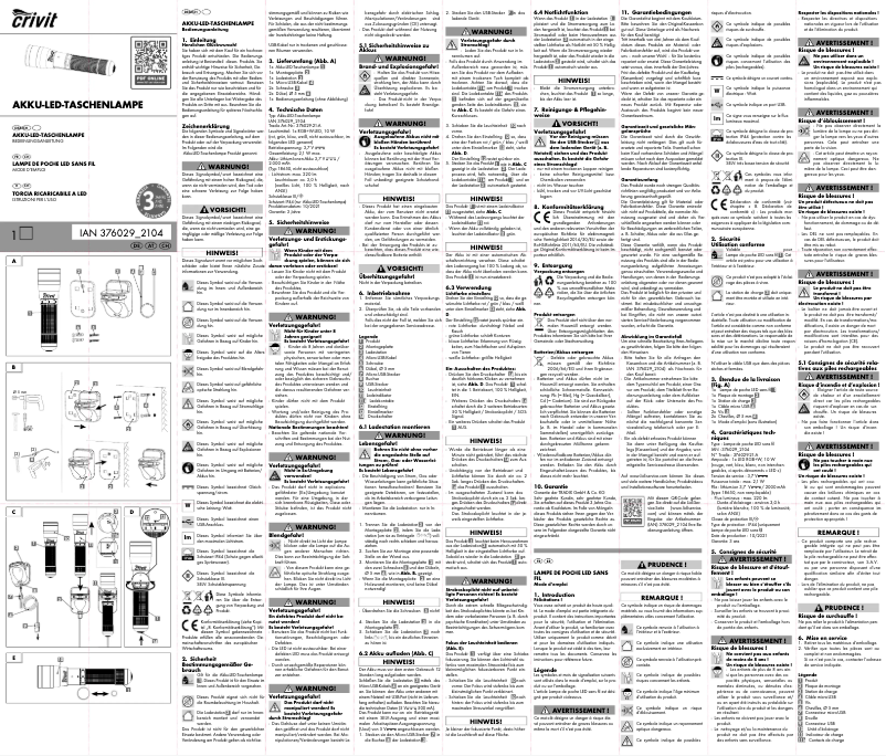 Page n°1 - Manuel utilisateur Crivit IAN 376029