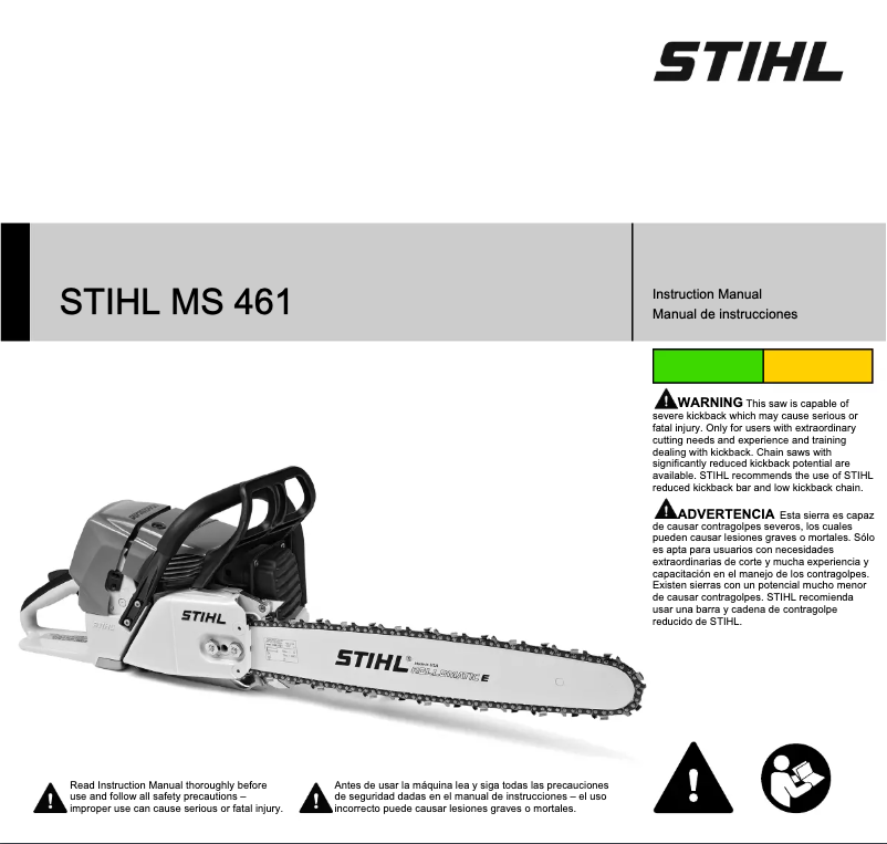 Page 1 of the manual User Manual Stihl MS 461