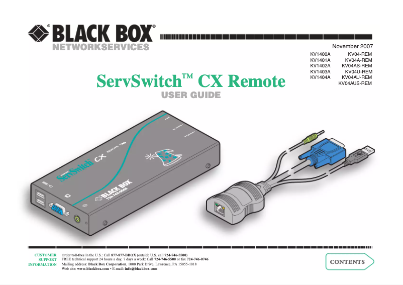 Image de la première page du manuel de l'appareil KV04U-REM