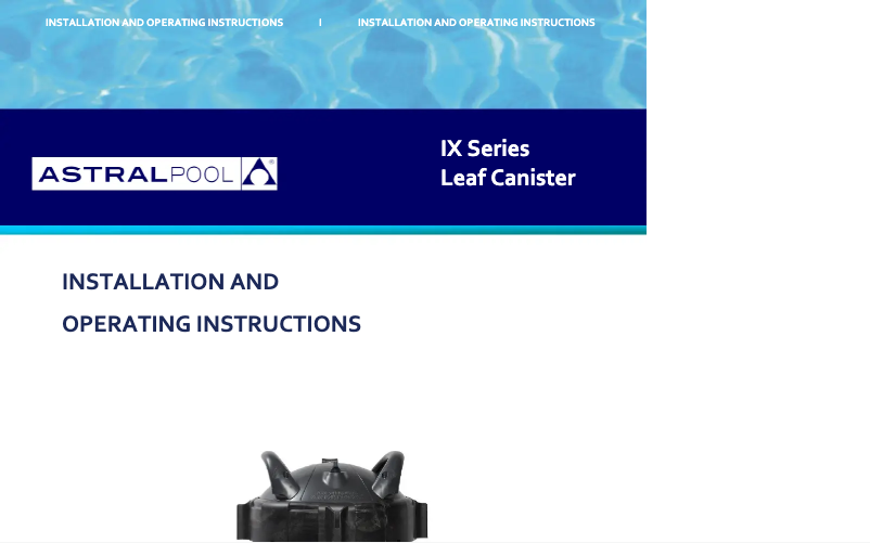 Image de la première page du manuel de l'appareil IX Leaf Canister