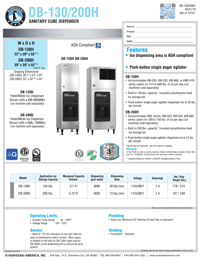 Image de la première page du manuel de l'appareil DB-130H