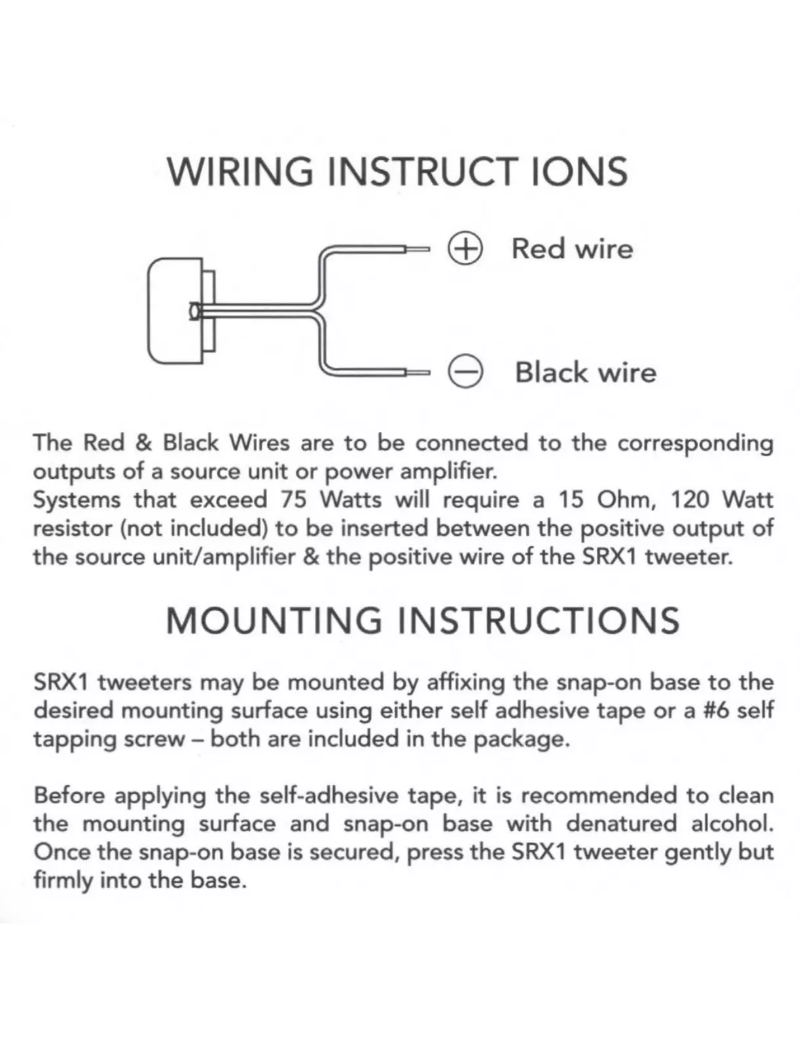 Page 1 de la notice Manuel utilisateur Memphis Audio SRX1