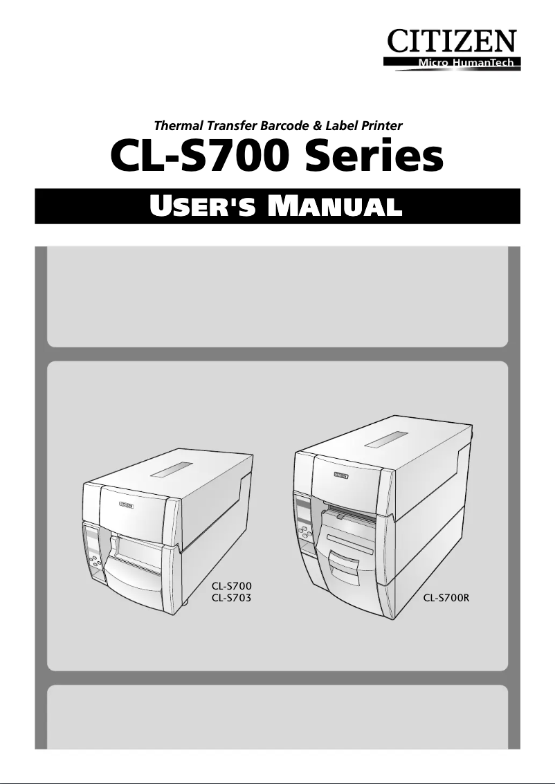 Page n°1 - Manuel utilisateur Citizen CLS703