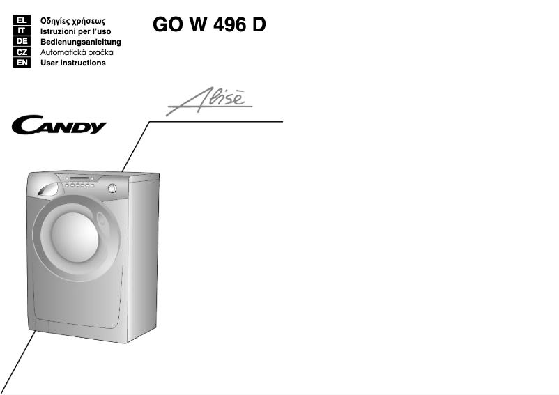 Page n°1 - Manuel utilisateur Candy GO W496D-01S