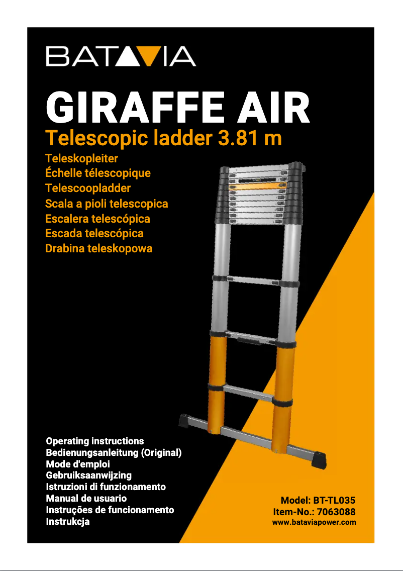 Página 1 del manual Manual de usuario Batavia Giraffe Air BT-TL035