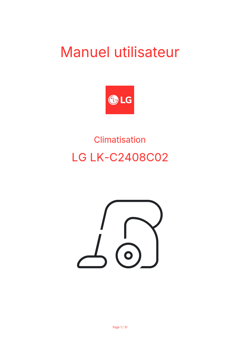 Image de la première page du manuel de l'appareil LK-C2408C02