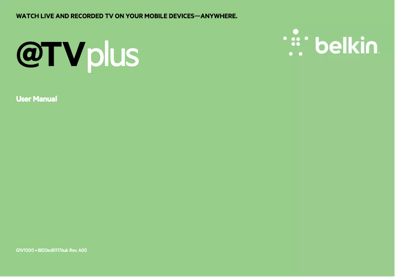 Page 1 de la notice Manuel utilisateur Belkin G1V1000 @TVplus