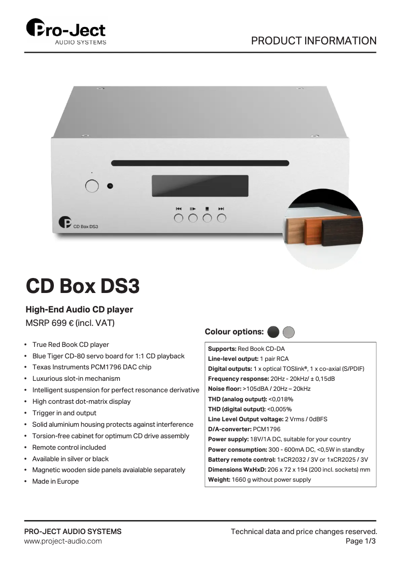 Image de la première page du manuel de l'appareil CD Box DS