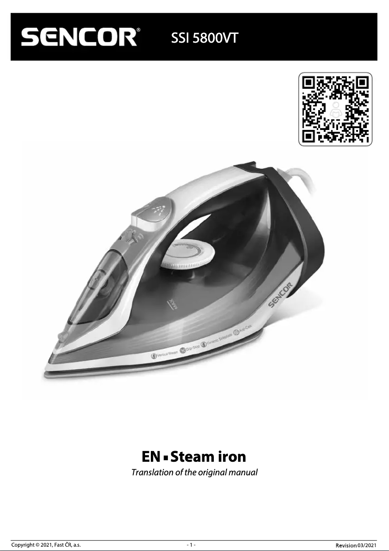 Page n°1 - Manuel utilisateur Sencor SSI 5800VT