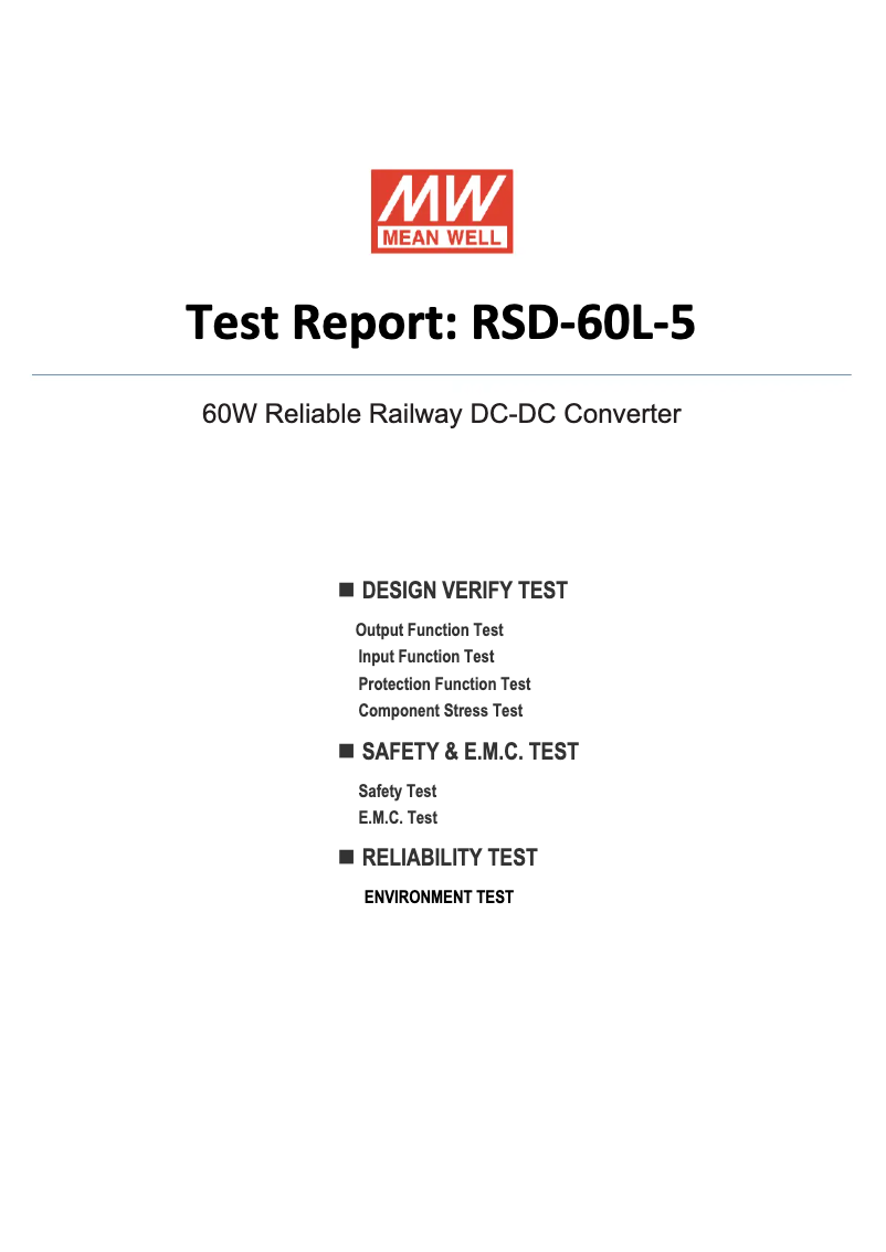 Page 1 de la notice Fiche technique Mean Well RSD-60L-5