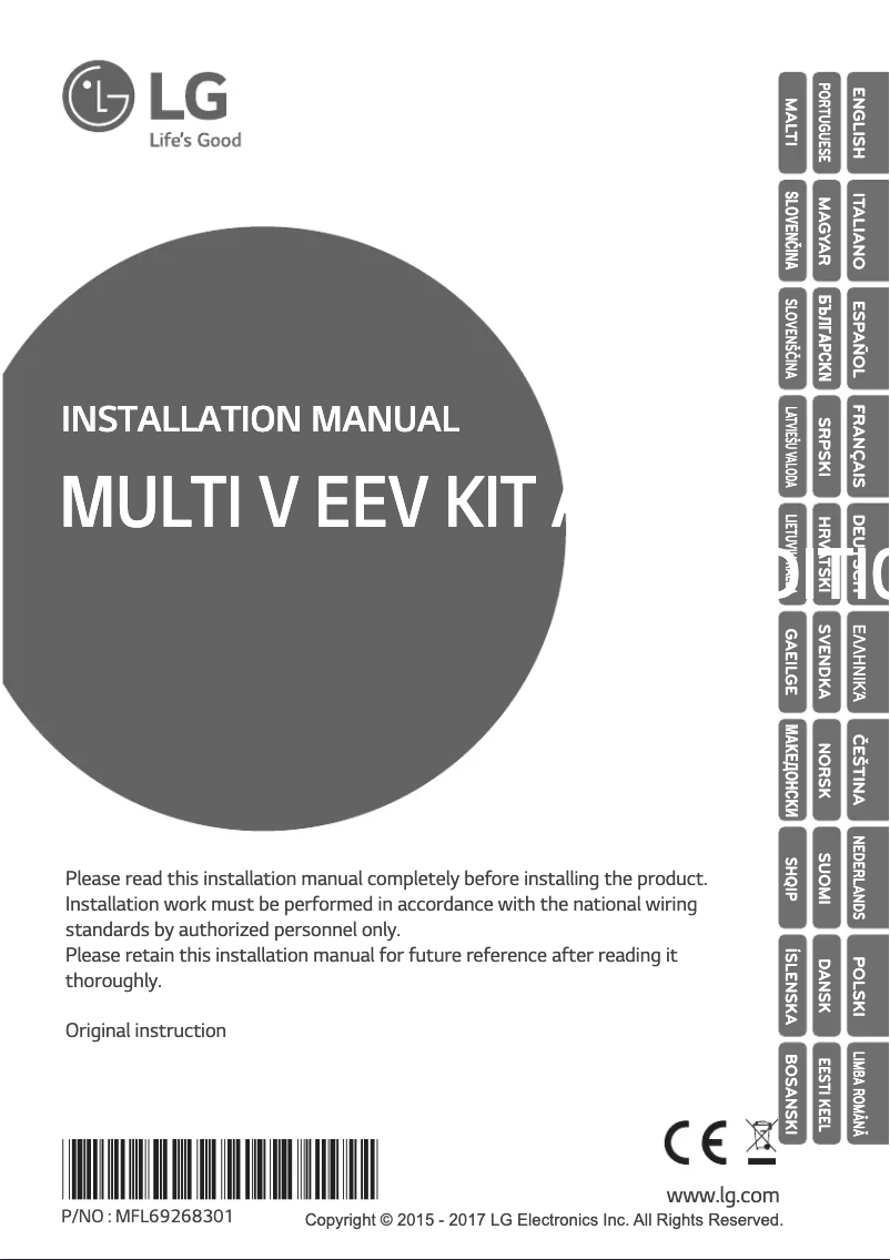 Image de la première page du manuel de l'appareil PRGK024A0