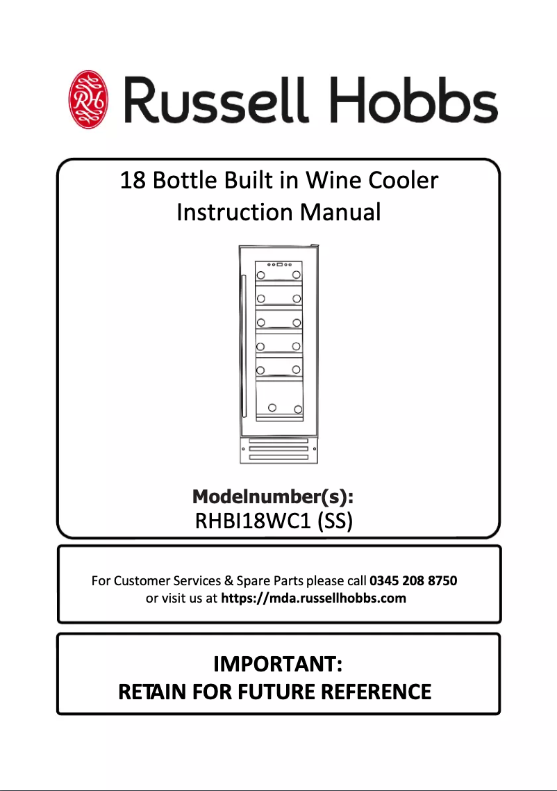 Página 1 del manual Manual de usuario Russell Hobbs RHBI18WC1SS