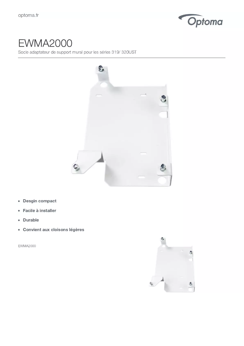 Page n°1 - Manuel utilisateur Optoma EWMA2000