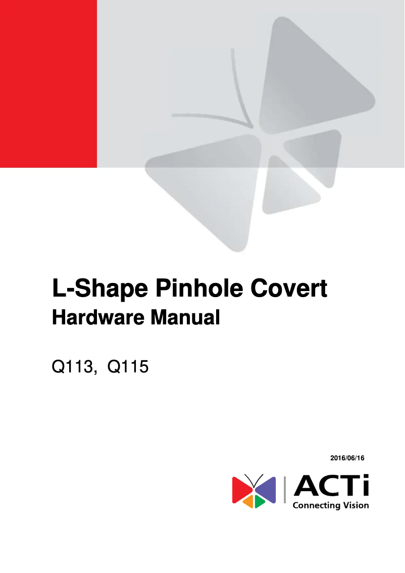 Page 1 de la notice Manuel utilisateur ACTi Q115