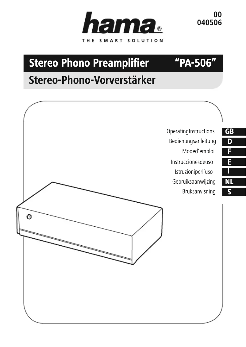 Page 1 de la notice Manuel utilisateur Hama PA-506