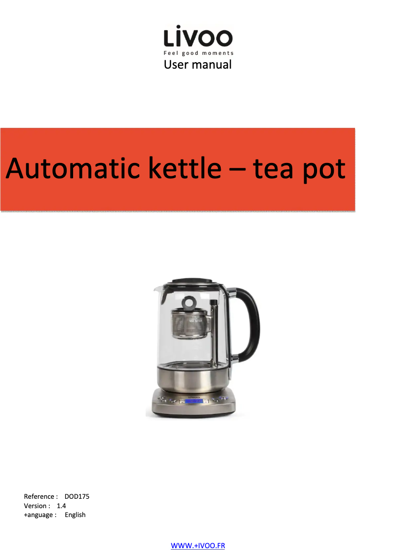Page n°1 - Manuel utilisateur Livoo DOD175