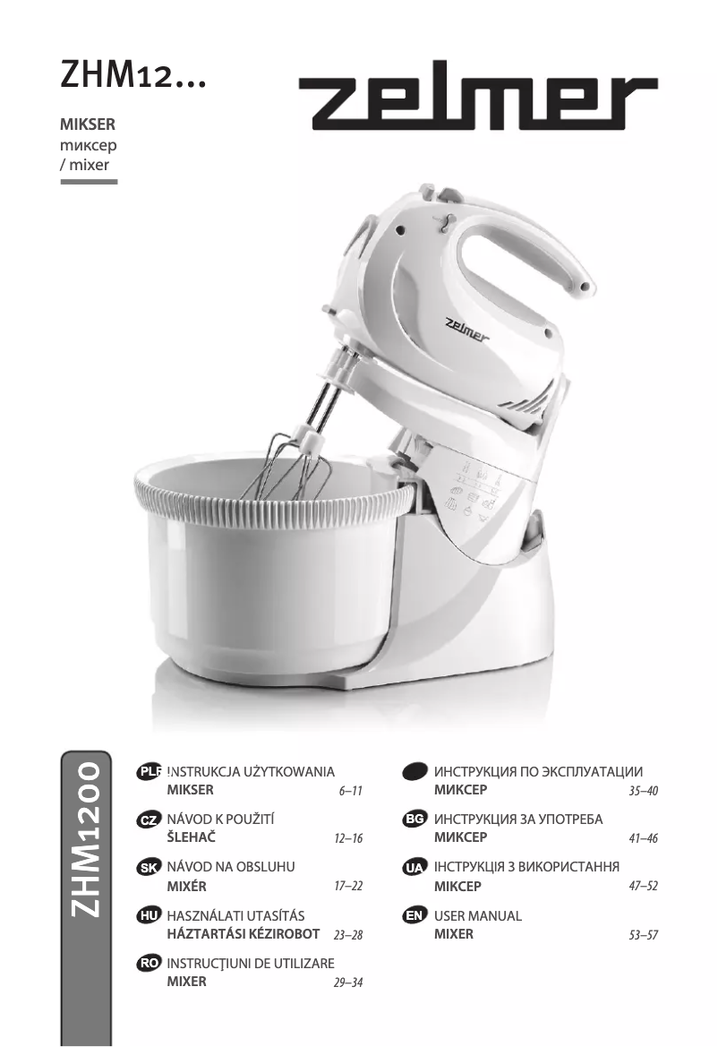 Page n°1 - Manuel utilisateur Zelmer ZHM1264S