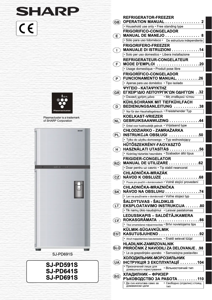 Imagen de la primera página del manual del dispositivo SJ-PD591S