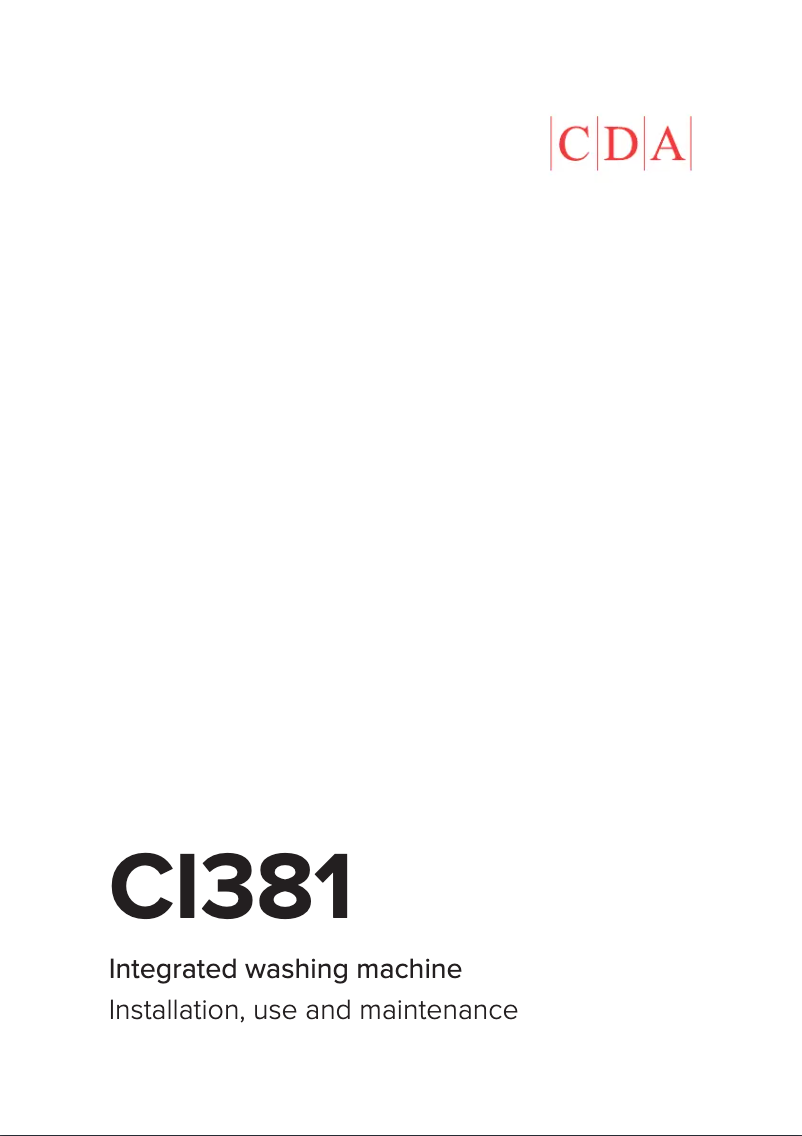 Page n°1 - Manuel utilisateur CDA CI381