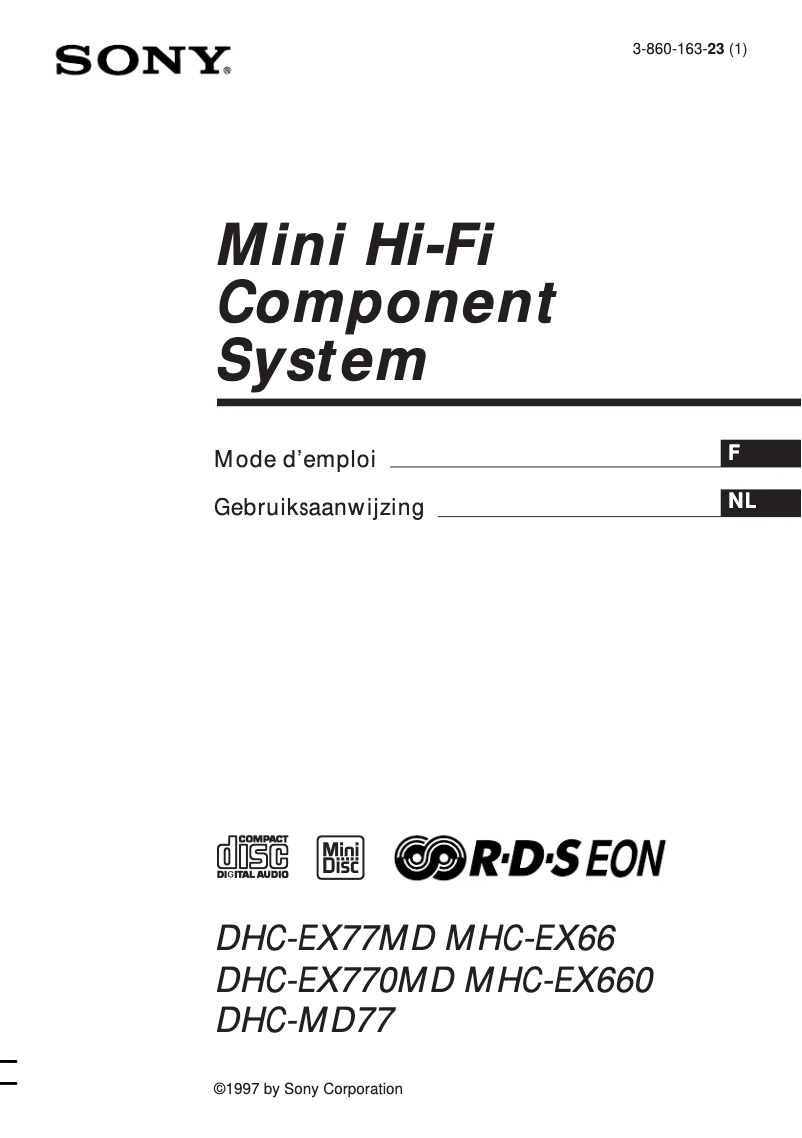 Image de la première page du manuel de l'appareil MHC-EX660