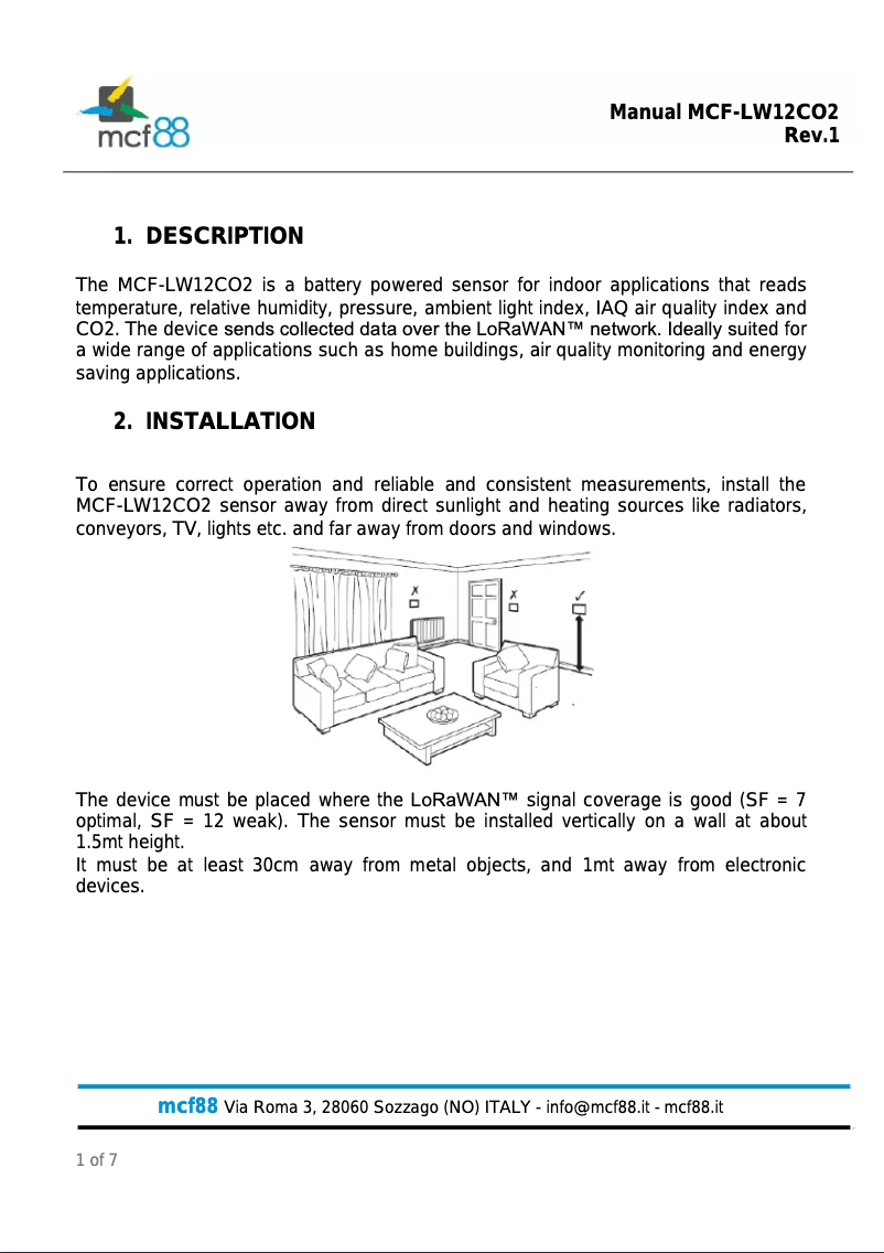 Image de la première page du manuel de l'appareil MCF-LW12CO2