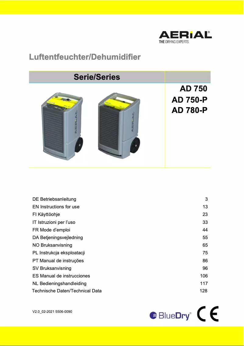 Page n°1 - Manuel utilisateur Aerial AD 780-P