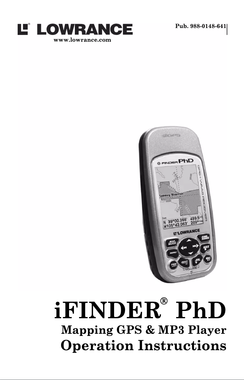 Image de la première page du manuel de l'appareil iFINDER PhD Plus